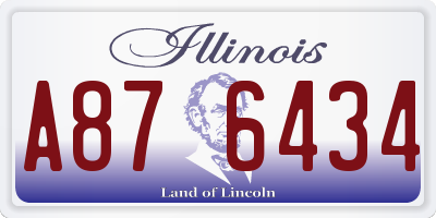 IL license plate A876434