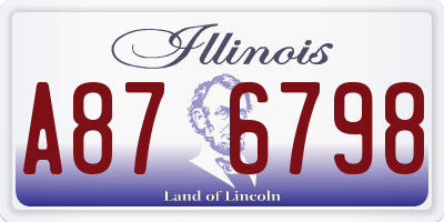 IL license plate A876798