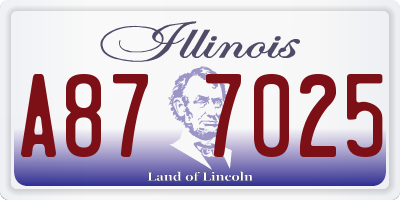 IL license plate A877025