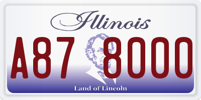IL license plate A878000
