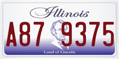 IL license plate A879375