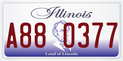IL license plate A880377