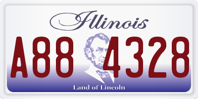 IL license plate A884328