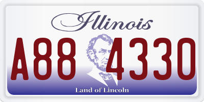 IL license plate A884330