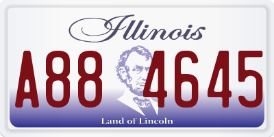 IL license plate A884645