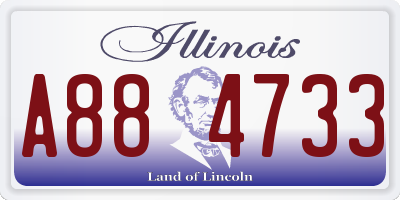 IL license plate A884733