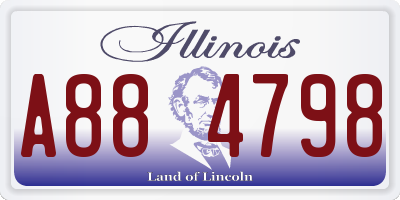 IL license plate A884798