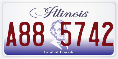 IL license plate A885742