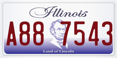 IL license plate A887543
