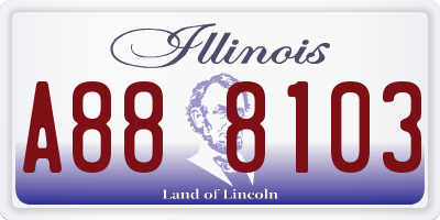 IL license plate A888103