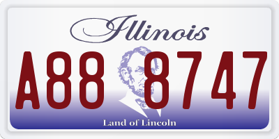 IL license plate A888747