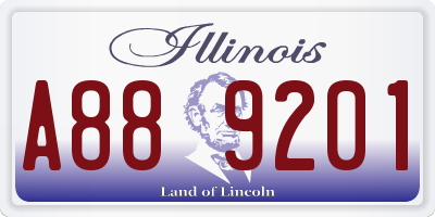 IL license plate A889201