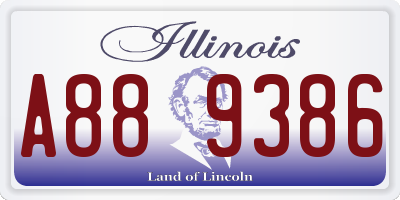 IL license plate A889386
