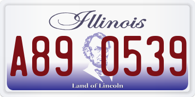 IL license plate A890539