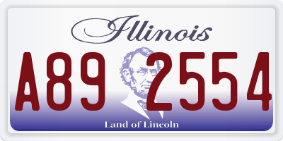 IL license plate A892554