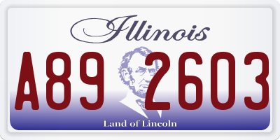 IL license plate A892603
