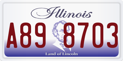 IL license plate A898703