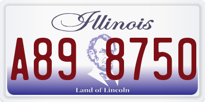 IL license plate A898750