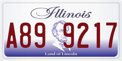IL license plate A899217