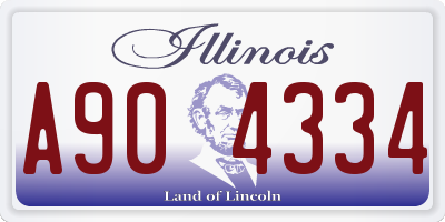 IL license plate A904334
