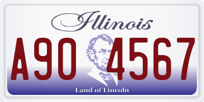 IL license plate A904567