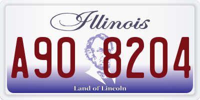 IL license plate A908204