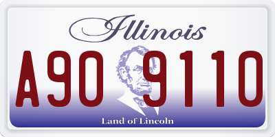 IL license plate A909110