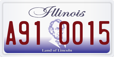 IL license plate A910015