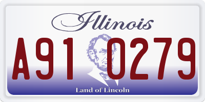 IL license plate A910279
