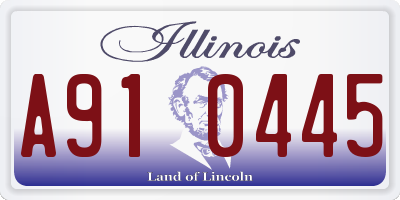 IL license plate A910445
