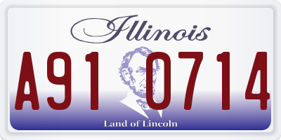 IL license plate A910714