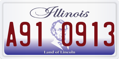 IL license plate A910913