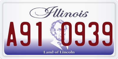 IL license plate A910939