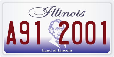 IL license plate A912001