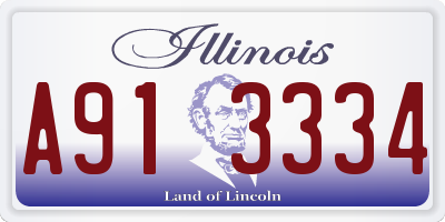 IL license plate A913334