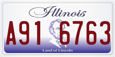 IL license plate A916763