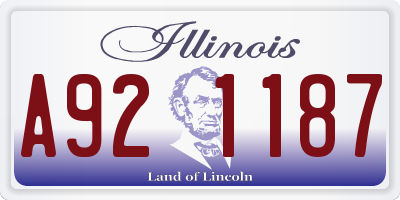 IL license plate A921187
