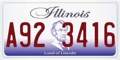 IL license plate A923416