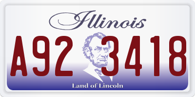 IL license plate A923418
