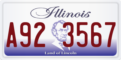 IL license plate A923567