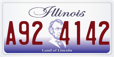 IL license plate A924142