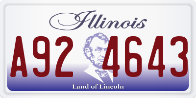 IL license plate A924643