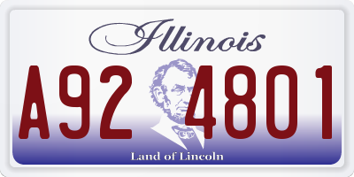 IL license plate A924801