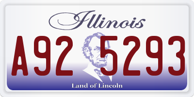IL license plate A925293