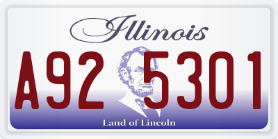 IL license plate A925301