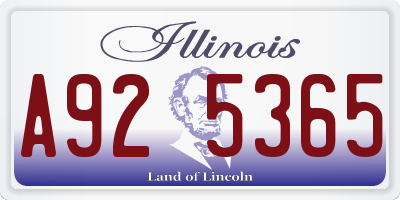 IL license plate A925365