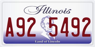 IL license plate A925492