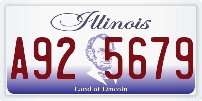 IL license plate A925679
