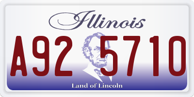 IL license plate A925710