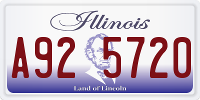 IL license plate A925720